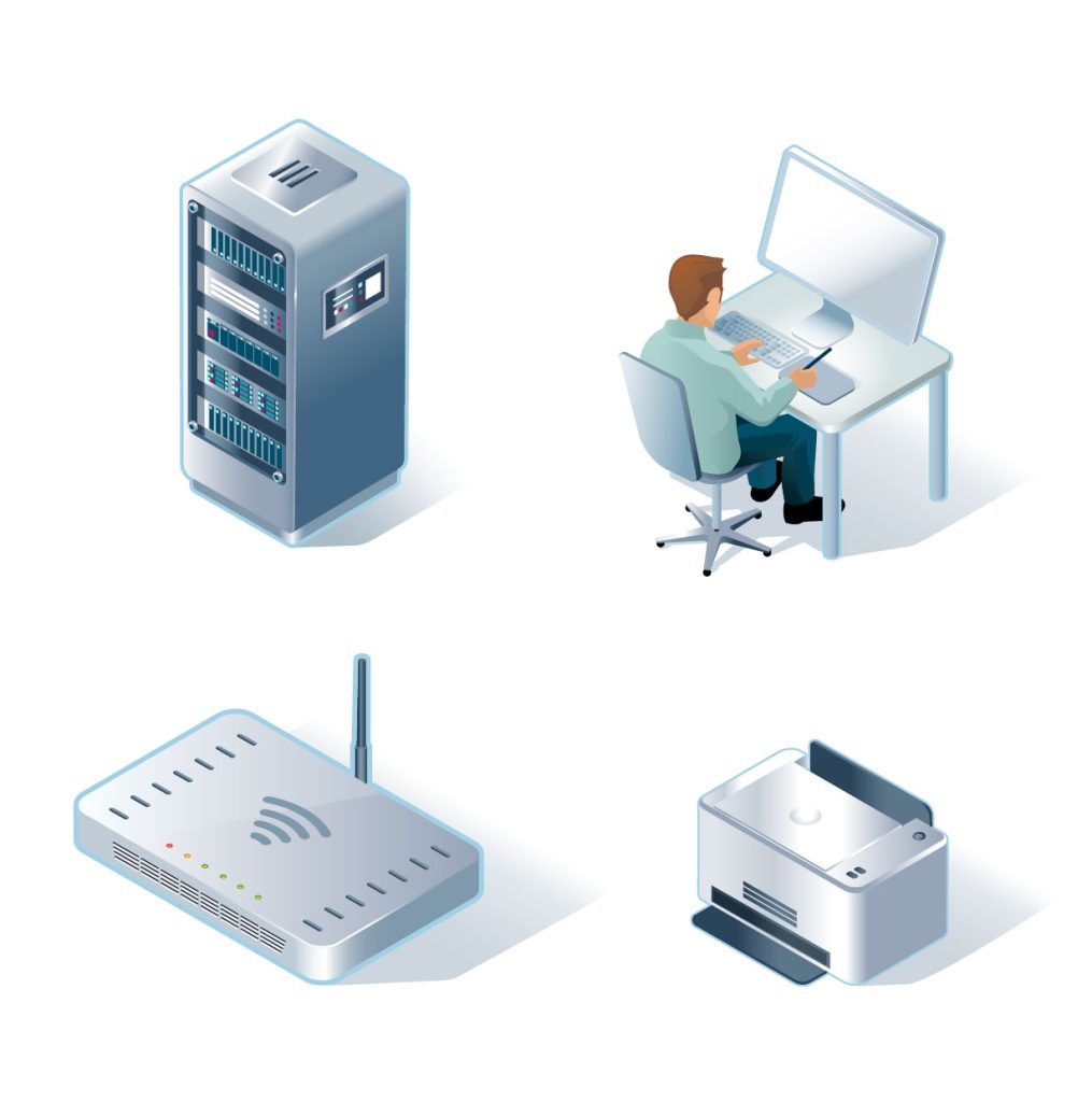 Isografiken: Geräte im Büro