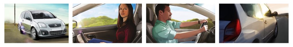 Storyboard Zeichnung Citroen