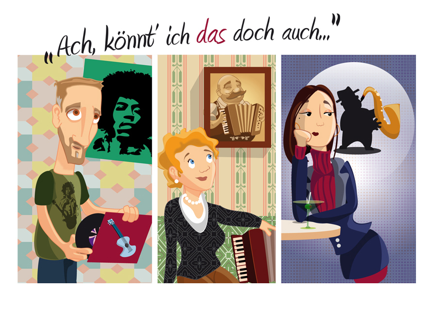 Musikunterricht illustration johannes hench